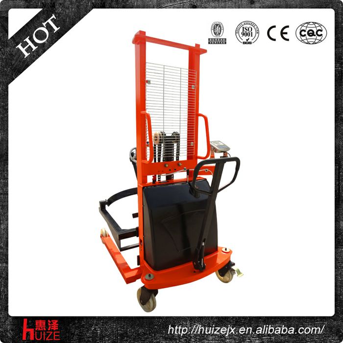 半電動稱重油桶車（夾鐵桶，手搖翻轉(zhuǎn)倒料）